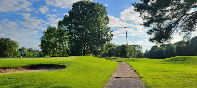 Brown Acres Golf Course Chattanooga TN - Panoramic fairway view hole 12 with strategic bunkers and mature trees