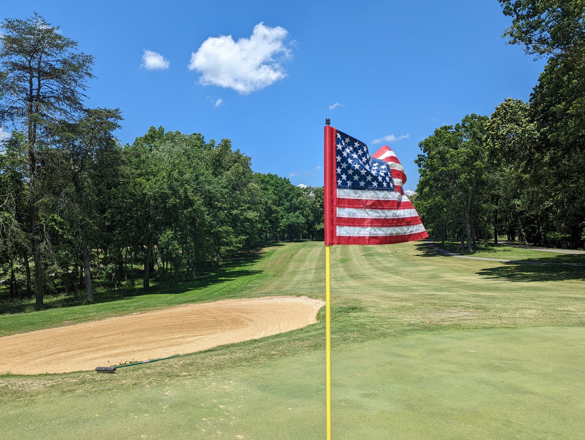 Fall Creek Falls State Park Golf Course Spencer TN - Panoramic fairway view hole 12 with strategic bunkers and mature trees