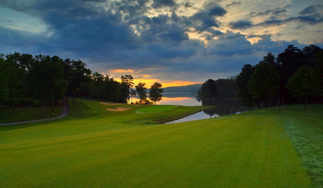 Heatherhurst Brae Golf Course Fairfield Glade, TN - Scenic golf course landscape with rolling hills and tree-lined fairways, Tennessee resort golf course