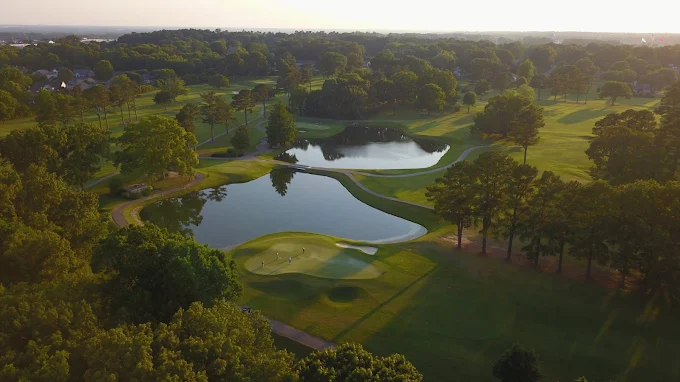 Jackson Country Club Jackson, TN - Aerial view of championship 18-hole golf course showing signature holes and clubhouse facilities