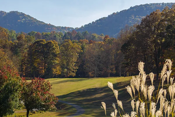 Laurel Valley Country Club Townsend, TN - Championship 18-hole golf course fairway with manicured Bermuda grass designed by Edmund B. Ault, Tennessee resort golf course