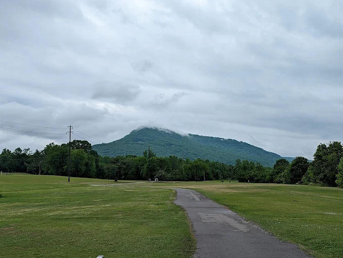 Moccasin Bend Golf Course Chattanooga TN - Panoramic fairway view hole 12 with strategic bunkers and mature trees