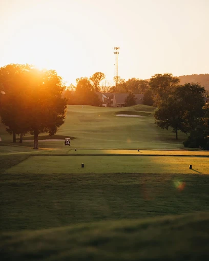 Tennessee Grasslands Golf & CC - Fairvue Gallatin TN - Panoramic fairway view hole 12 with strategic bunkers and mature trees