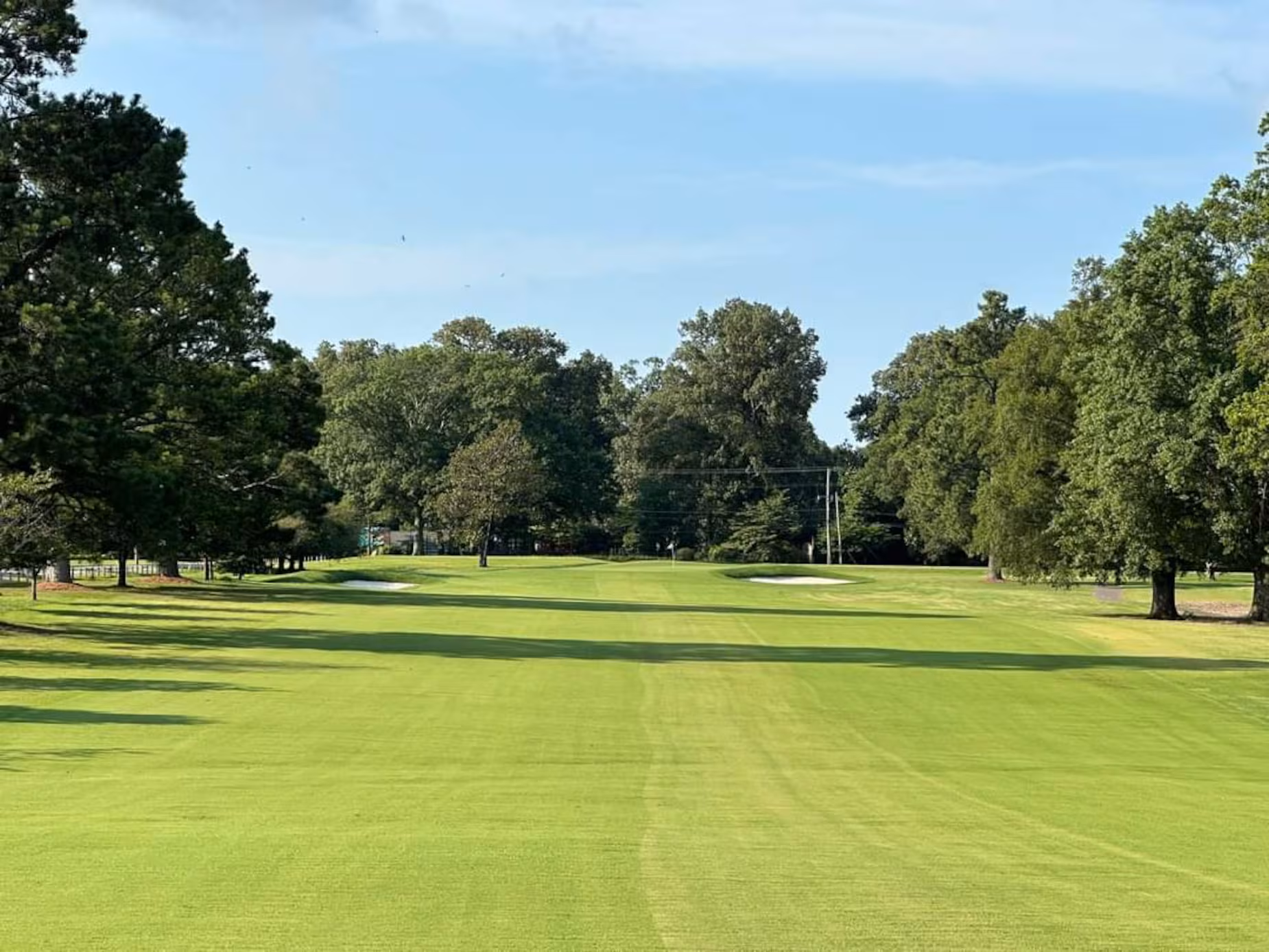 The Links at Audubon Memphis TN - Panoramic fairway view hole 12 with strategic bunkers and mature trees